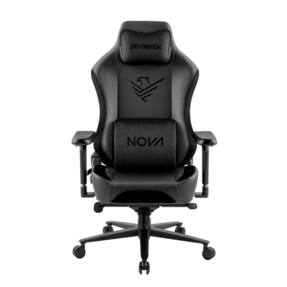 silla-gaming-alta-gama-fabricada-en-cuero-negro