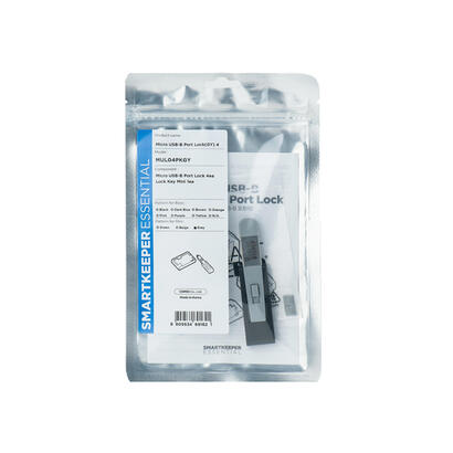 smartkeeper-essential-micro-usb-b-port-lock-mul04-lock-key-mini-u04-cerradura-de-embutir-codigo-de-color-gris-4-piezas-1-llave-m