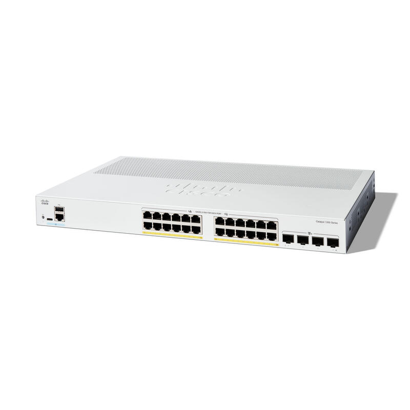 cisco-catalyst-1200-24p-4x-conmutador-l3-inteligente-24-x-101001000-poe-4-x-10gb-ethernet-sfp-montaje-en-rack-poe-195-w