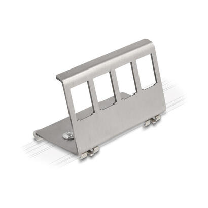 delock-88140-soporte-metalico-keystone-de-4-puertos-para-riel-din