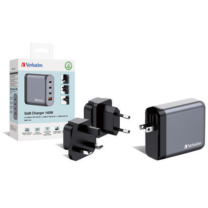 cargador-verbatim-gan-140w-1x-usb-a-3x-usb-c-gris-pd-31-pd-30-qc-30-32203