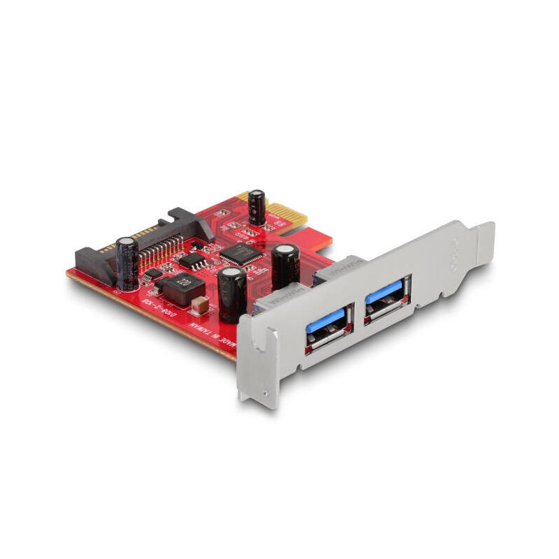 delock-90155-tarjetas-pci-express-x1-a-2-x-externo-usb-5-gbps-tipo-a-hembra-factor-de-forma-de-perfil-bajo