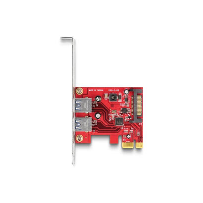 delock-90155-tarjetas-pci-express-x1-a-2-x-externo-usb-5-gbps-tipo-a-hembra-factor-de-forma-de-perfil-bajo