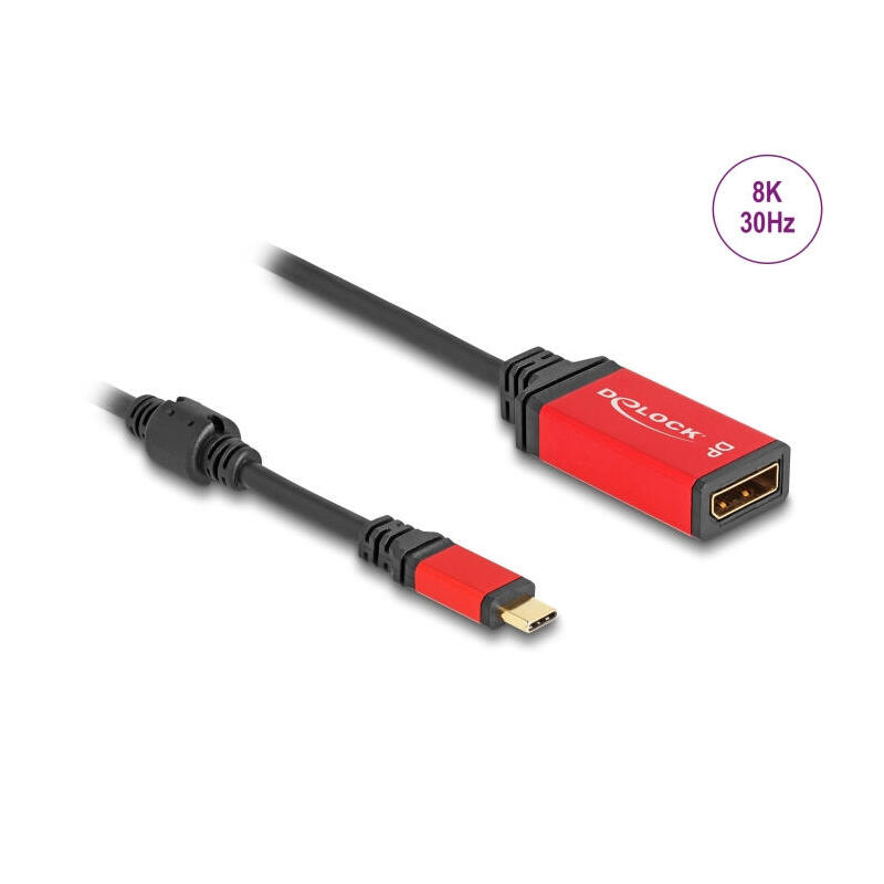delock-60052-adaptador-usb-type-c-a-displayport-modo-dp-alt-8k-30-hz-con-funcion-hdr-rojo