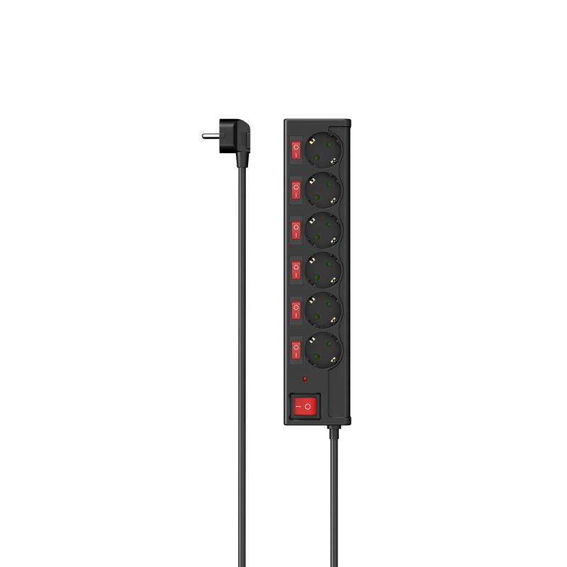 regleta-hama-de-6-vias-conmutable-individualmente-negro-223158 regleta-hama-de-6-vias-conmutable-individualmente-negro-223158