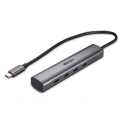 lindy-43384-hub-de-4-puertos-usb-tipo-c-10000-mbits-gris