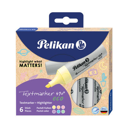 marcador-pelikan-490-eco-juego-de-6-colores-pastel