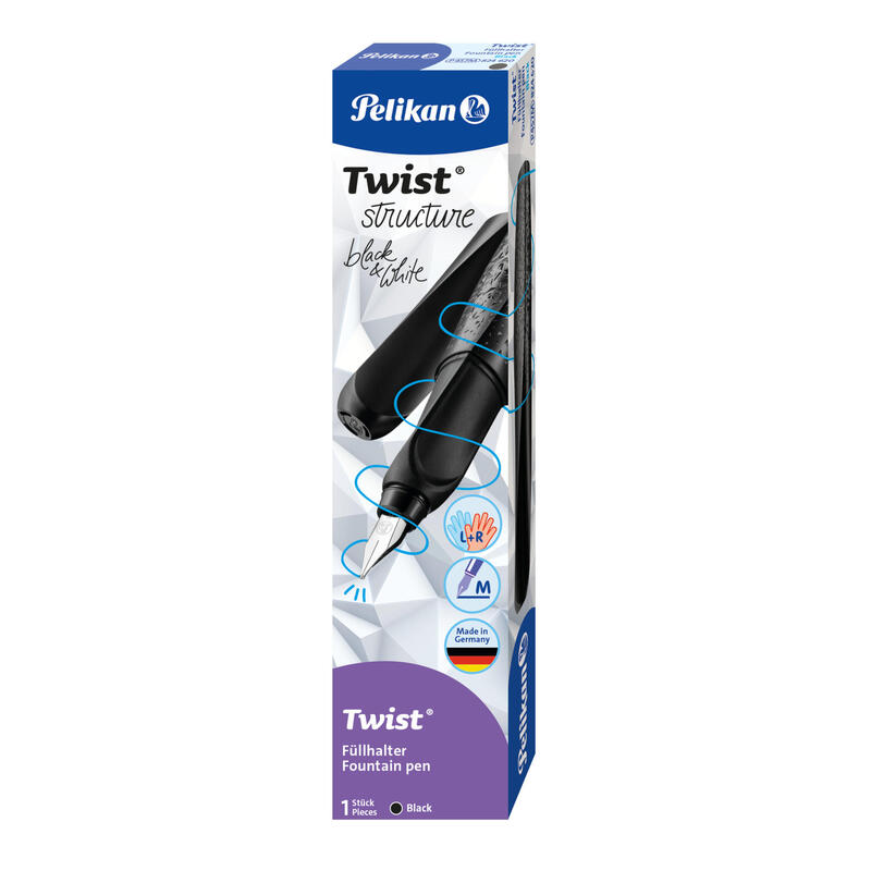 pelikan-twist-structure-pluma-estilografica-para-diestros-y-zurdos-color-negro-plumin-m-caja-plegable