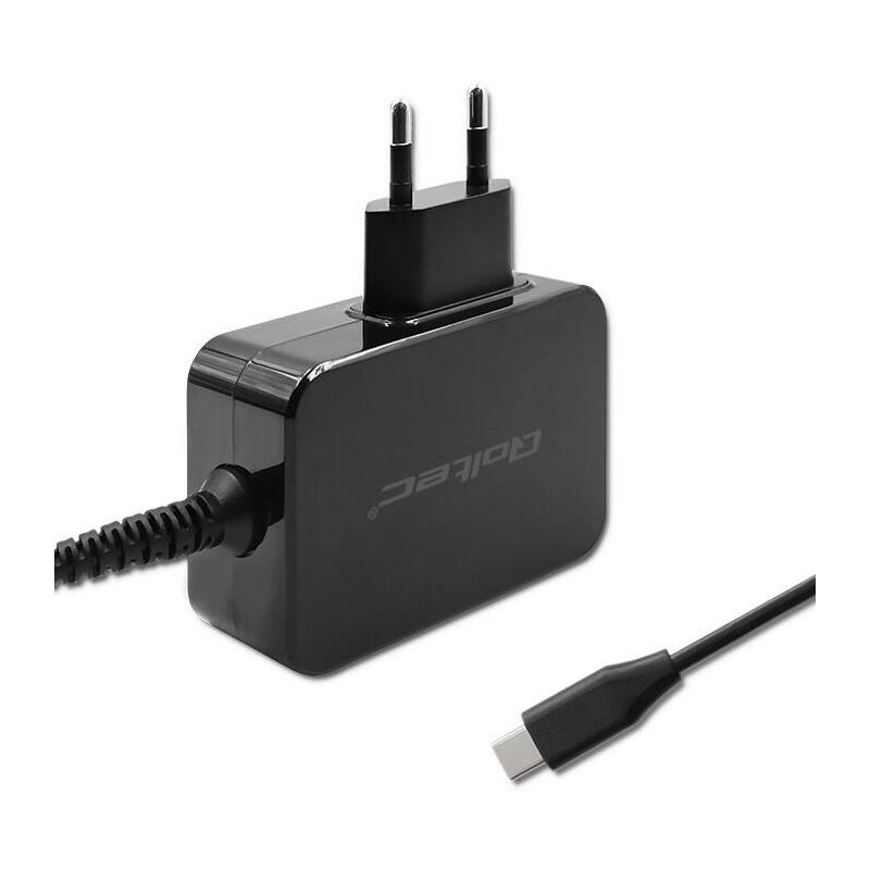 qoltec-52385-gan-power-pro-charger-1xusb-c-45w-5-20v-225-3a-black