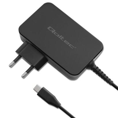 qoltec-52387-gan-power-pro-charger-1xusb-c-90w-5-20v-3-45a-black