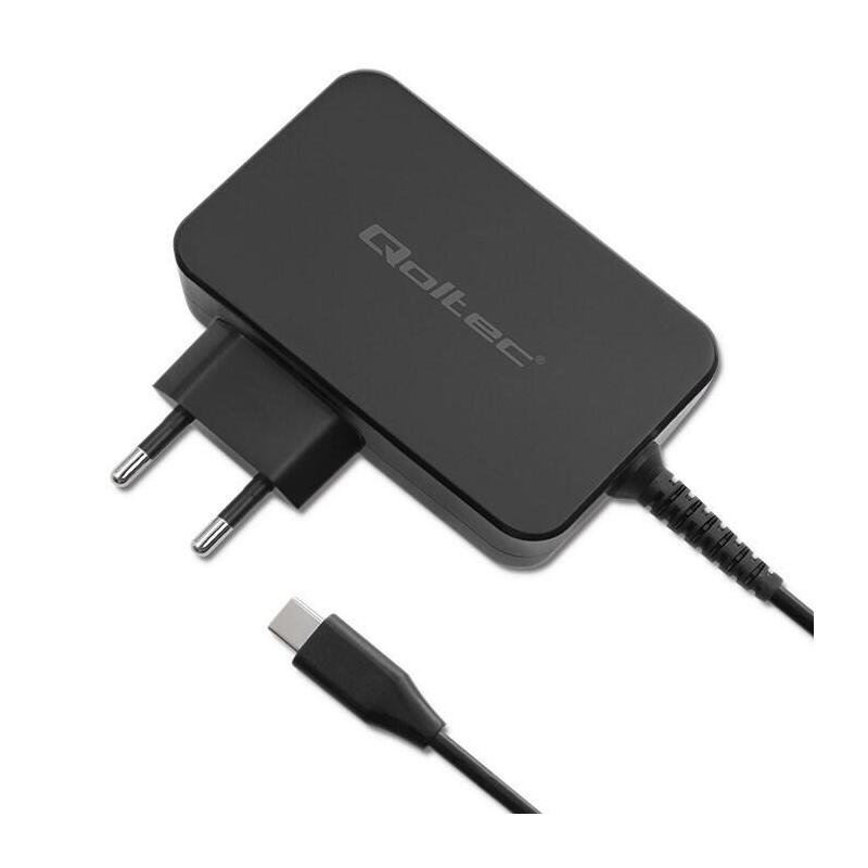 qoltec-52388-gan-power-pro-charger-1xusb-c-100w-5-20v-3-5a-black