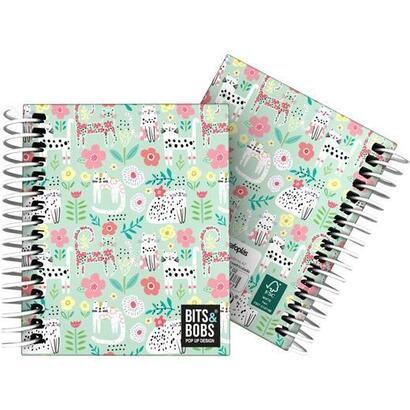 grafoplas-cuaderno-a7-forrado-tapa-dura-100h-70gr-5x5mm-4-bandas-color-bitsbobs-24-cats-fsc