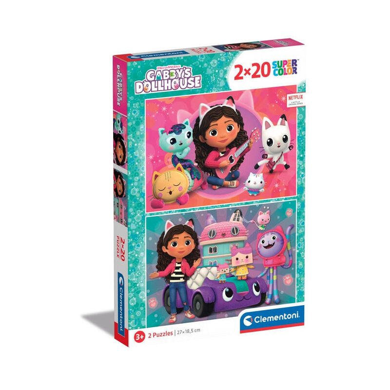 puzzle-clementoni-supercolor-casa-de-munecas-dreamworks-gabby-2x-20-piezas