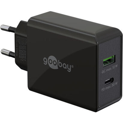 goobay-61673-cargador-usb-a-usb-c-pd-30-watt-negro
