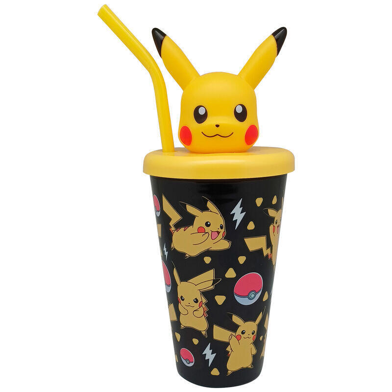 pack-de-12-unidades-vaso-cana-topper-3d-pikachu-pokemon-500ml