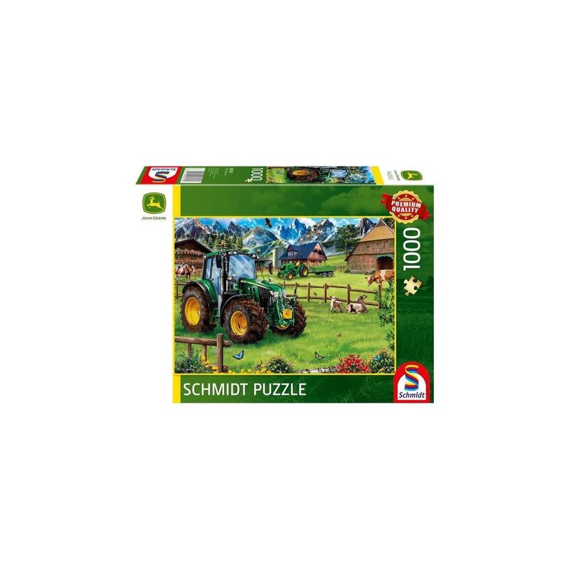 schmidt-spiele-john-deere-estribaciones-alpinas-con-tractor-6120m-puzzle-de-1000-piezas-58535