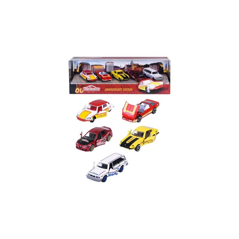 majorette-anniversary-edition-set-de-regalo-con-5-modelos-de-coches-y-vehiculo-de-juguete