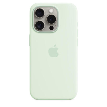 apple-funda-iphone-15-pro-silicone-case-with-magsafe-soft-mint