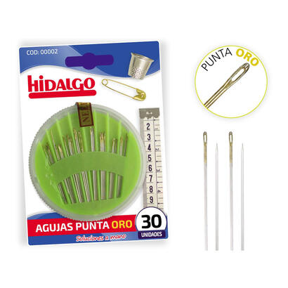 pack-de-12-unidades-blister-30-agujas-punta-oro-extra-hidalgo-modelos-surtidos