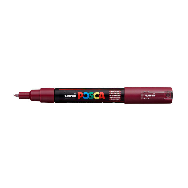 uniball-marcador-posca-pc-1m-no-permanente-punta-fina-07mm-rojo-vino