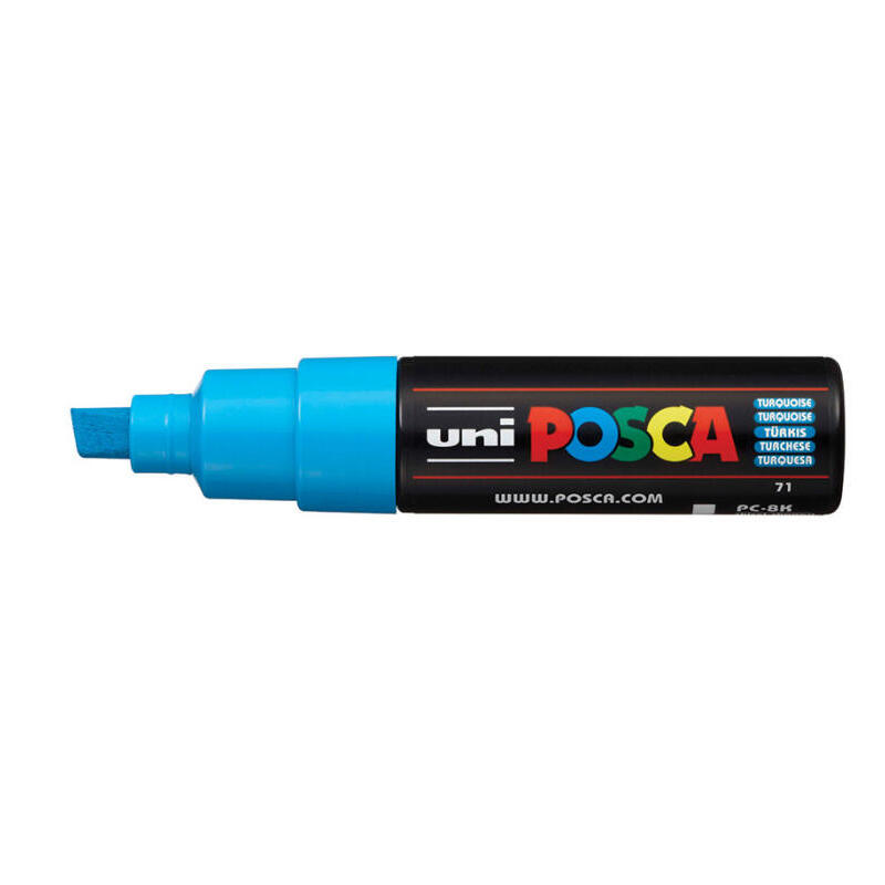 posca-marcador-pc-8k-no-permanente-punta-biselada-80mm-turquesa