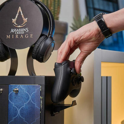 numskull-games-official-assassin-s-creed-mirage-gaming-locker-torre-de-juegos-y-soporte-de-carga