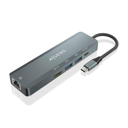 aisens-usb-c-dock-5-en-1-usb-c-a-1xhdmi-1xrj45-2xusb-1xpd-15cm-gris