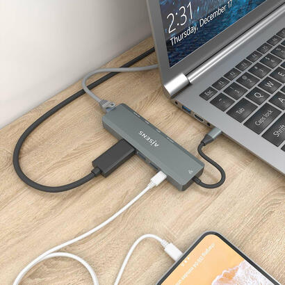 aisens-usb-c-dock-5-en-1-usb-c-a-1xhdmi-1xrj45-2xusb-1xpd-15cm-gris