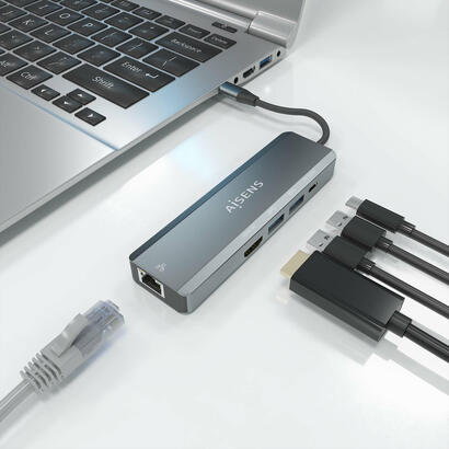 aisens-usb-c-dock-5-en-1-usb-c-a-1xhdmi-1xrj45-2xusb-1xpd-15cm-gris