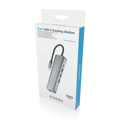 aisens-usb-c-dock-5-en-1-usb-c-a-1xhdmi-1xrj45-2xusb-1xpd-15cm-gris