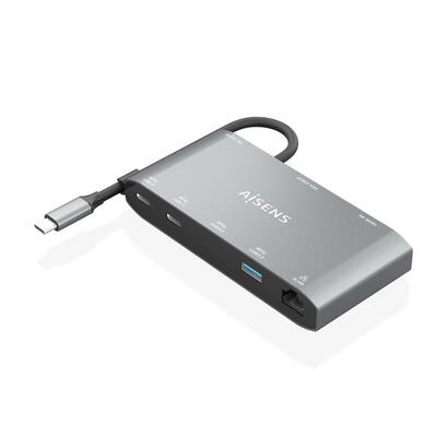 aisens-usb-c-dock-8-en-1-usb-c-a-1xhdmi-1xvga-1xrj45-2xusb-a-2xusb-c-5g-1xusb-c-pd-20cm-gris