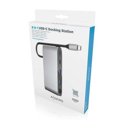 aisens-usb-c-dock-8-en-1-usb-c-a-1xhdmi-1xvga-1xrj45-2xusb-a-2xusb-c-5g-1xusb-c-pd-20cm-gris
