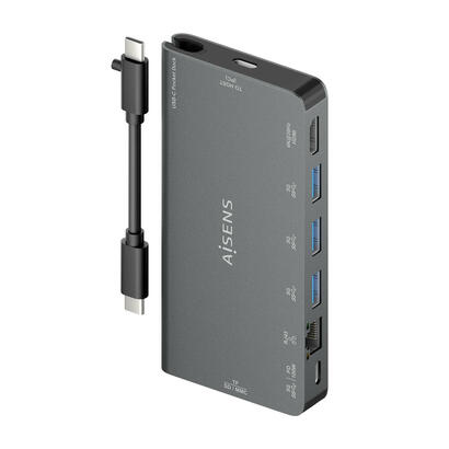 aisens-usb-c-dock-8-en-1-usb-c-a-1xhdmi-1xrj45-3xusb-a-1xusb-c-datospd-1xsd-1xmicro-sd-10cm-gris