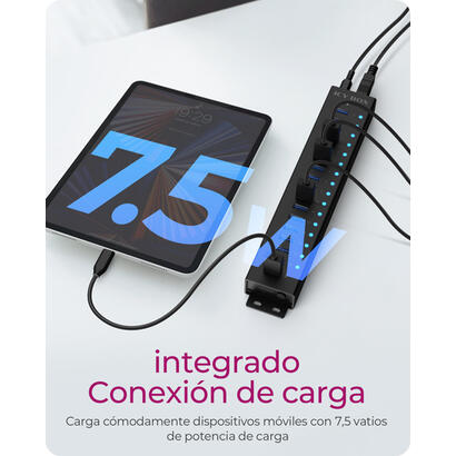 hub-161-port-icy-box-ib-hub1717-u3-usb-32-gen-1-31-gen-1-type-a-5000-mbits-negro