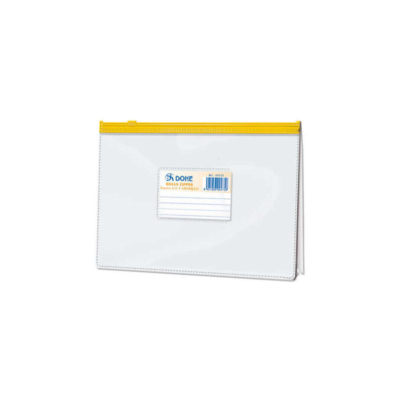 pack-de-12-unidades-dohe-bolsa-zipper-apaisada-pvc-transparente-200-micras-tamano-a5-apertura-superior-cierre-zip