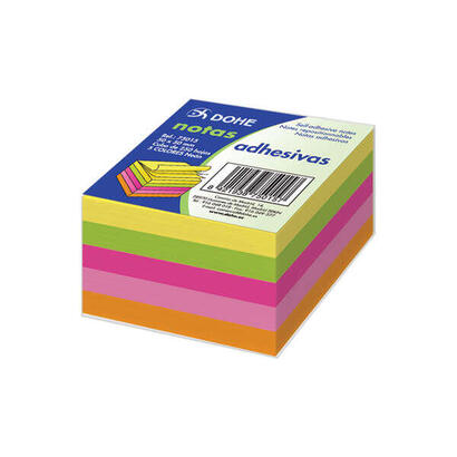 pack-de-6-unidades-dohe-cubos-de-notas-reposicionables-75mm-cubo-de-250-hojas-papel-de-75gr-ideales-para