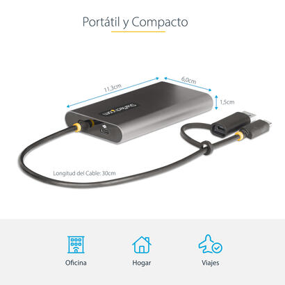 startech-adaptador-usb-c-a-hdmi-doble-usb-tipo-c-a-2-monitores-hdmi-4k-60hz-pd-de-100w-30cm