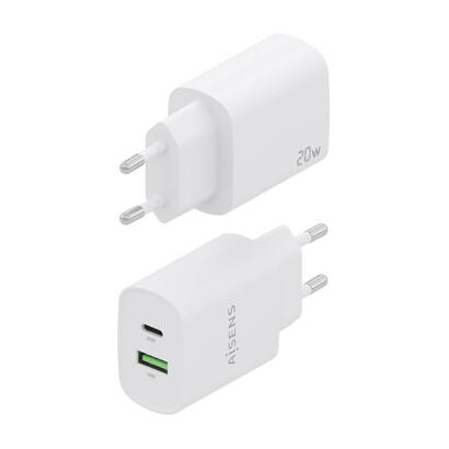 aisens-cargador-20w-1xusb-c-pd30-1xusb-a-qc30-blanco