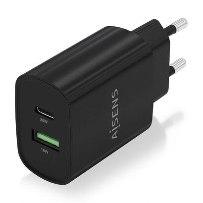 aisens-cargador-20w-1xusb-c-pd30-1xusb-a-qc30-negro