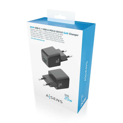 aisens-cargador-gan-20w-1xusb-c-pd30-qc40-1xusb-a-qc30-negro