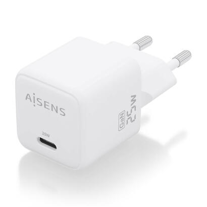 aisens-cargador-gan-25w-1xusb-c-pd30-qc40-blanco