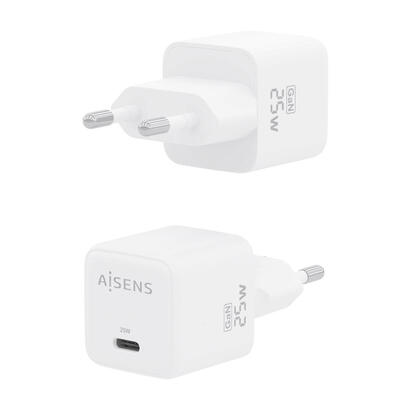 aisens-cargador-gan-25w-1xusb-c-pd30-qc40-blanco
