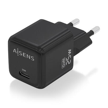 aisens-cargador-gan-25w-1xusb-c-pd30-qc40-negro