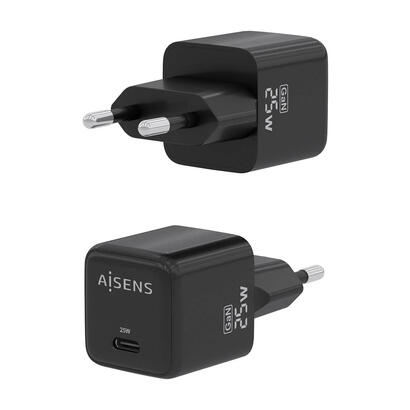aisens-cargador-gan-25w-1xusb-c-pd30-qc40-negro