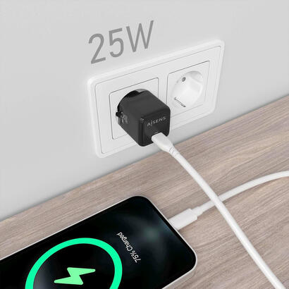 aisens-cargador-gan-25w-1xusb-c-pd30-qc40-negro