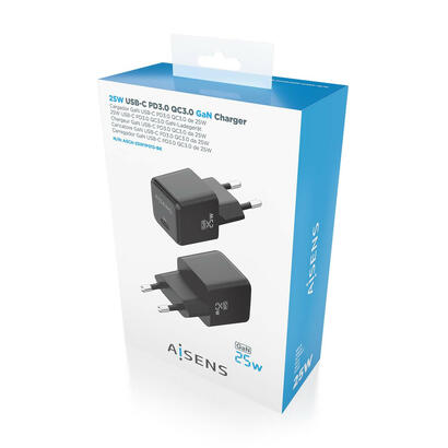 aisens-cargador-gan-25w-1xusb-c-pd30-qc40-negro