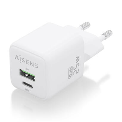 aisens-cargador-gan-25w-1xusb-c-pd30-qc40-1xusb-a-qc30-blanco