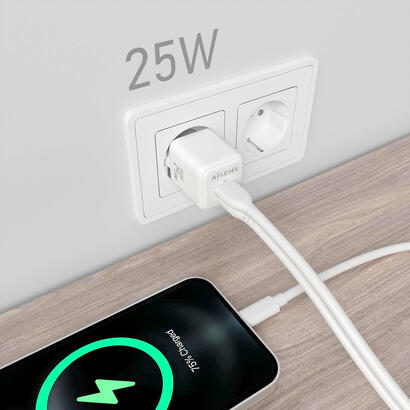 aisens-cargador-gan-25w-1xusb-c-pd30-qc40-1xusb-a-qc30-blanco