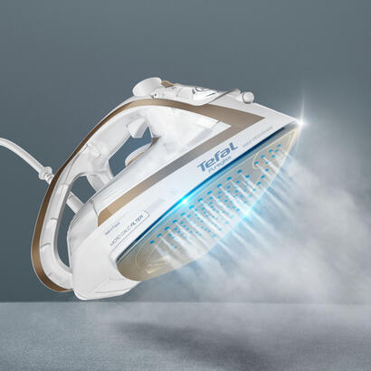 tefal-puregliss-fv8042-plancha-vapor-seco-durilium-airglide-autoclean-soleplate-3000-w-bronce-blanco