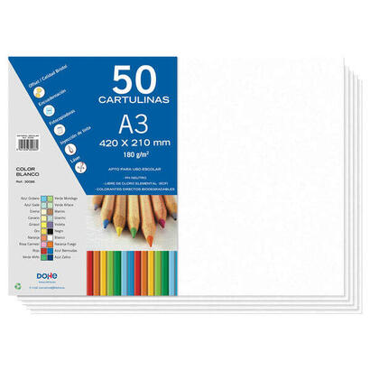 dohe-cartulinas-a3-50-hojas-gramaje-de-180g-ideal-para-manualidades-y-proyectos-escolares